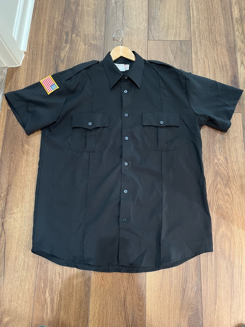 Official National Patrol Private Security Uniform 17-17.5 Short Sleeve Black EUC